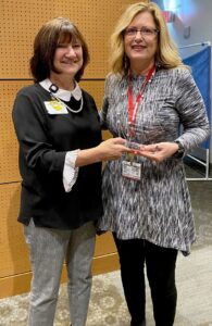 Provost Stephanie Gardner (left) with Connie Slayton, Academic Affairs Staff Member of the Year for 2022