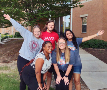 New RAs for the 2023-2024 academic year include, from left, Kayla Turner, Ciara Jenkins, Josiah Weimer, Maci Brown and Amie Brint.